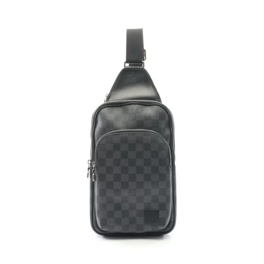 Louis Vuitton Avenue Sling Bag Waist Canvas Leather Waist Bag Graphite Black